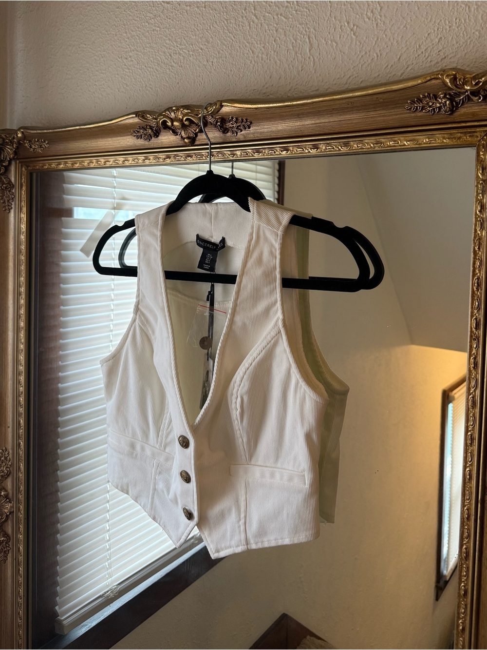 Sincerely Jules White Corduroy Vest XS